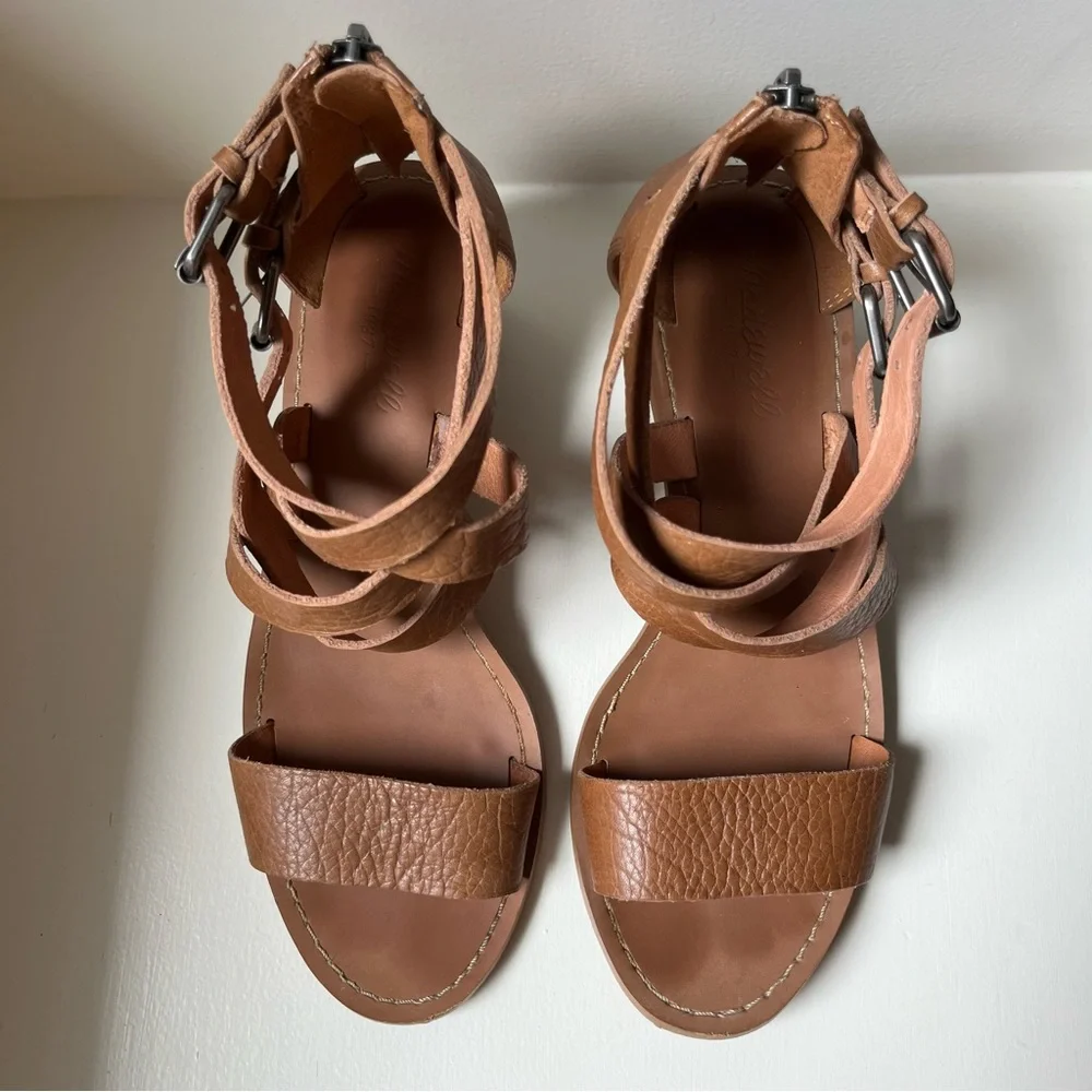 Madewell Lora Block Heel in Tan Leather